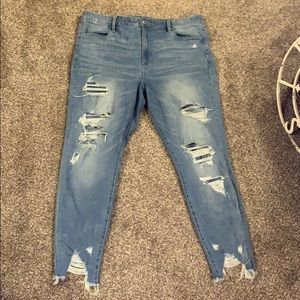 light wash jeans with rips